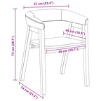 Esszimmerstühle 2 pcs Natur 54 x 57 x 73 cm Massives Gummiholz