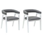 Esszimmerstühle 2 pcs Weiß 54 x 57 x 73 cm Massives Gummiholz