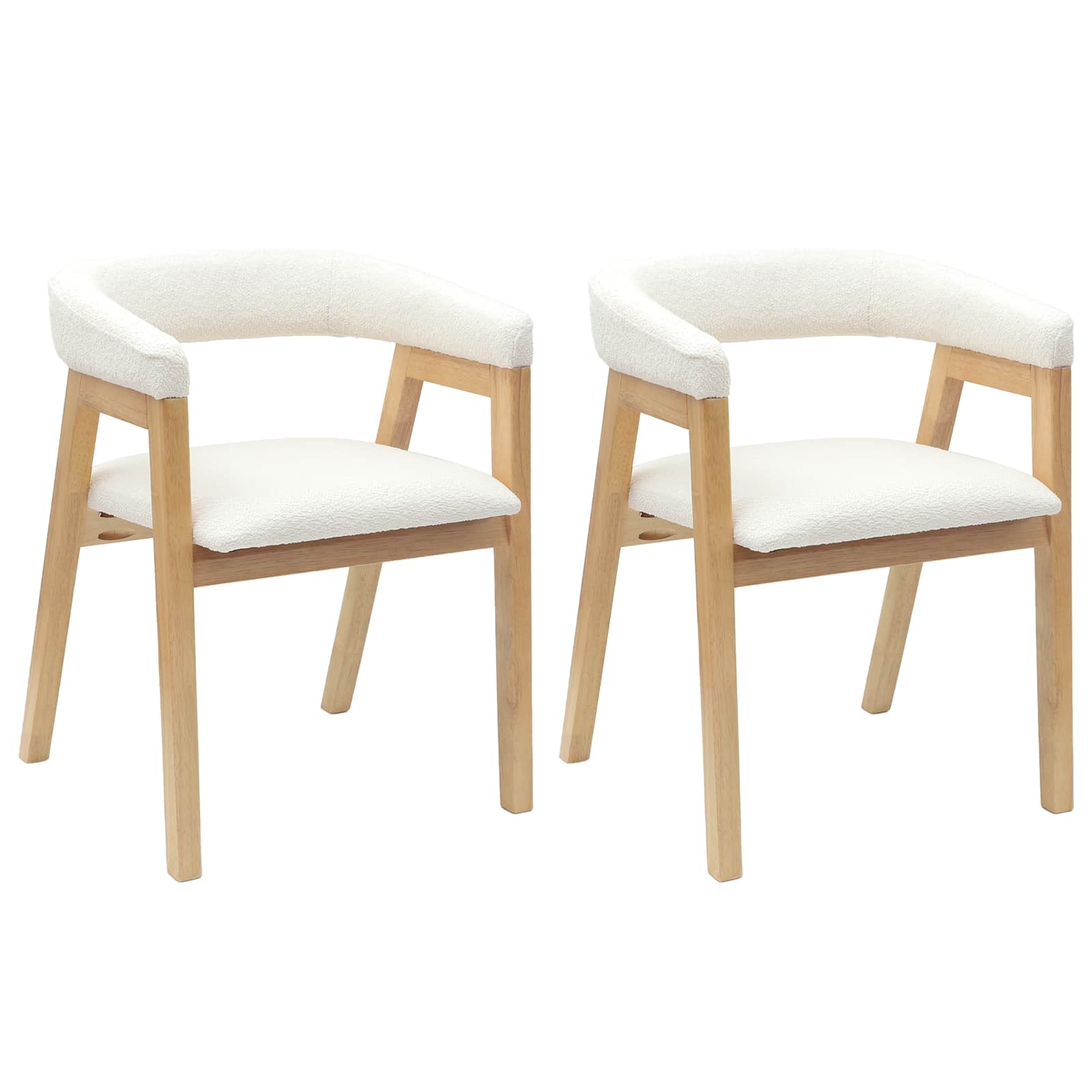 Esszimmerstühle 2 pcs Natur 54 x 57 x 73 cm Massives Gummiholz