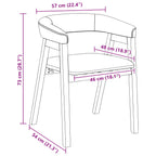 Esszimmerstühle 2 pcs Natur 54 x 57 x 73 cm Massives Gummiholz