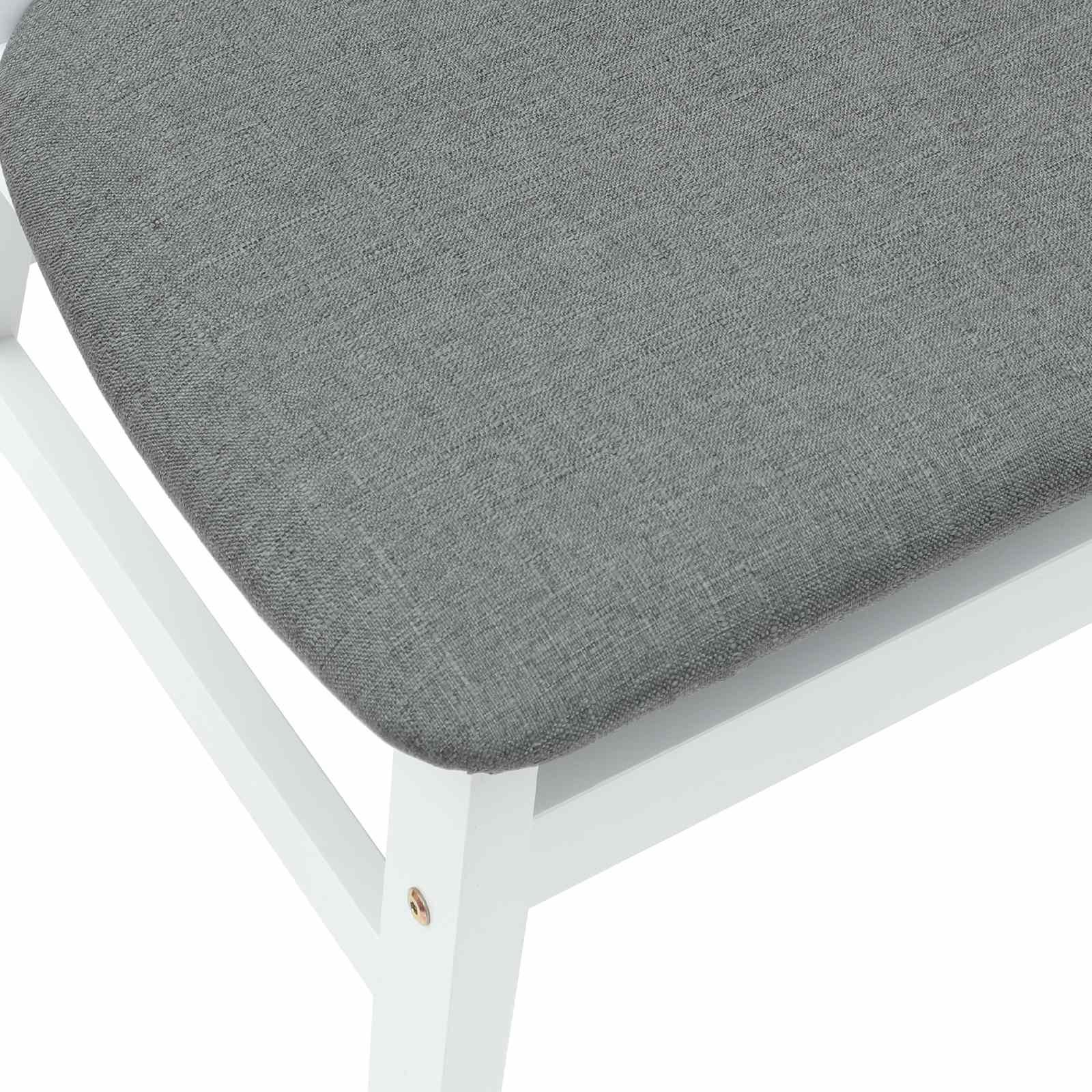 Esszimmerstühle 2 pcs Weiß 42 x 47.5 x 81 cm Massives Gummiholz