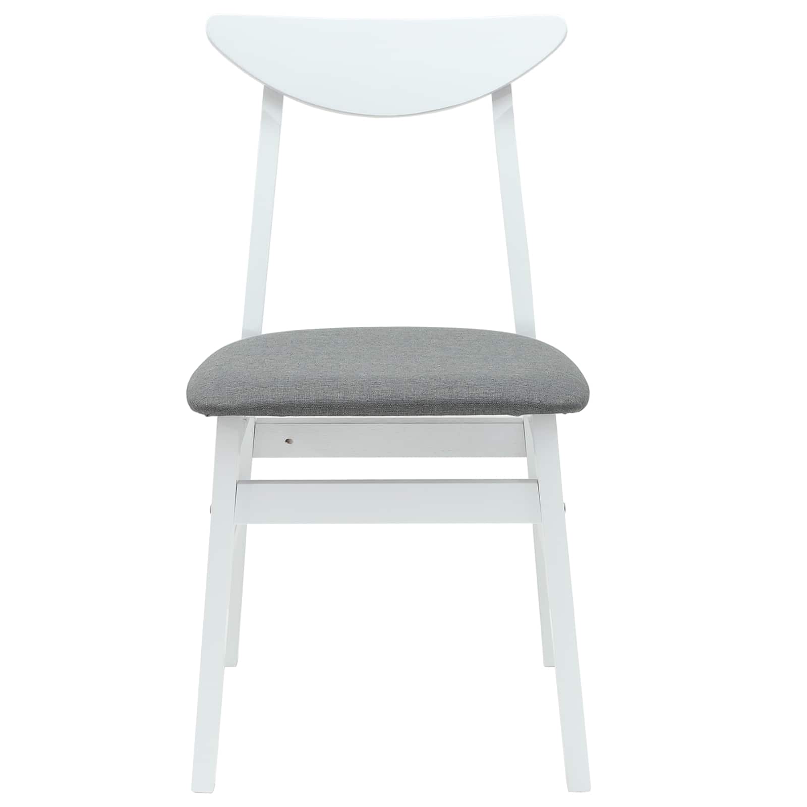 Esszimmerstühle 2 pcs Weiß 42 x 47.5 x 81 cm Massives Gummiholz