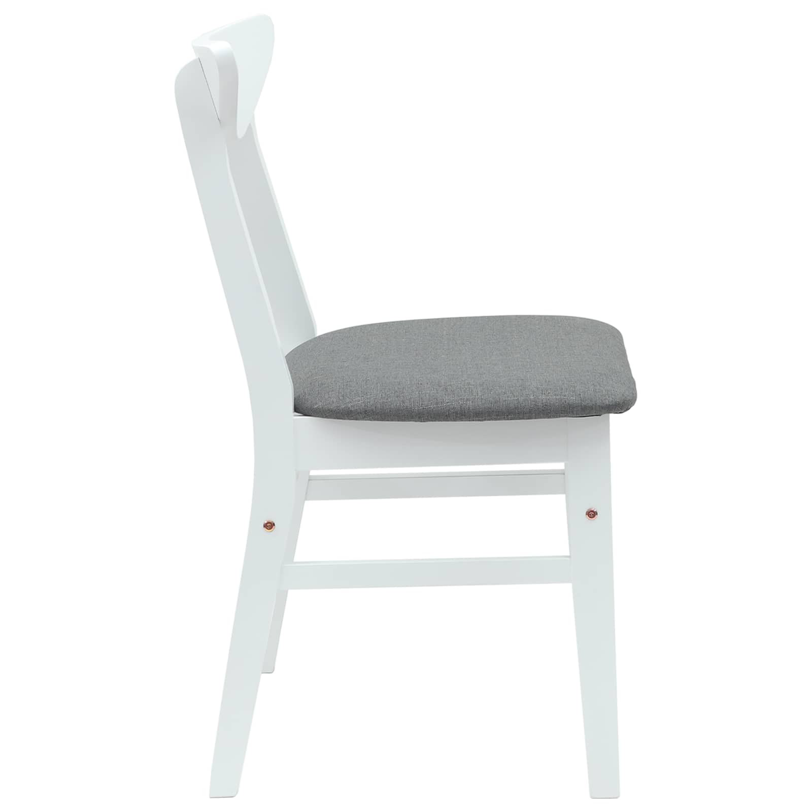 Esszimmerstühle 2 pcs Weiß 42 x 47.5 x 81 cm Massives Gummiholz