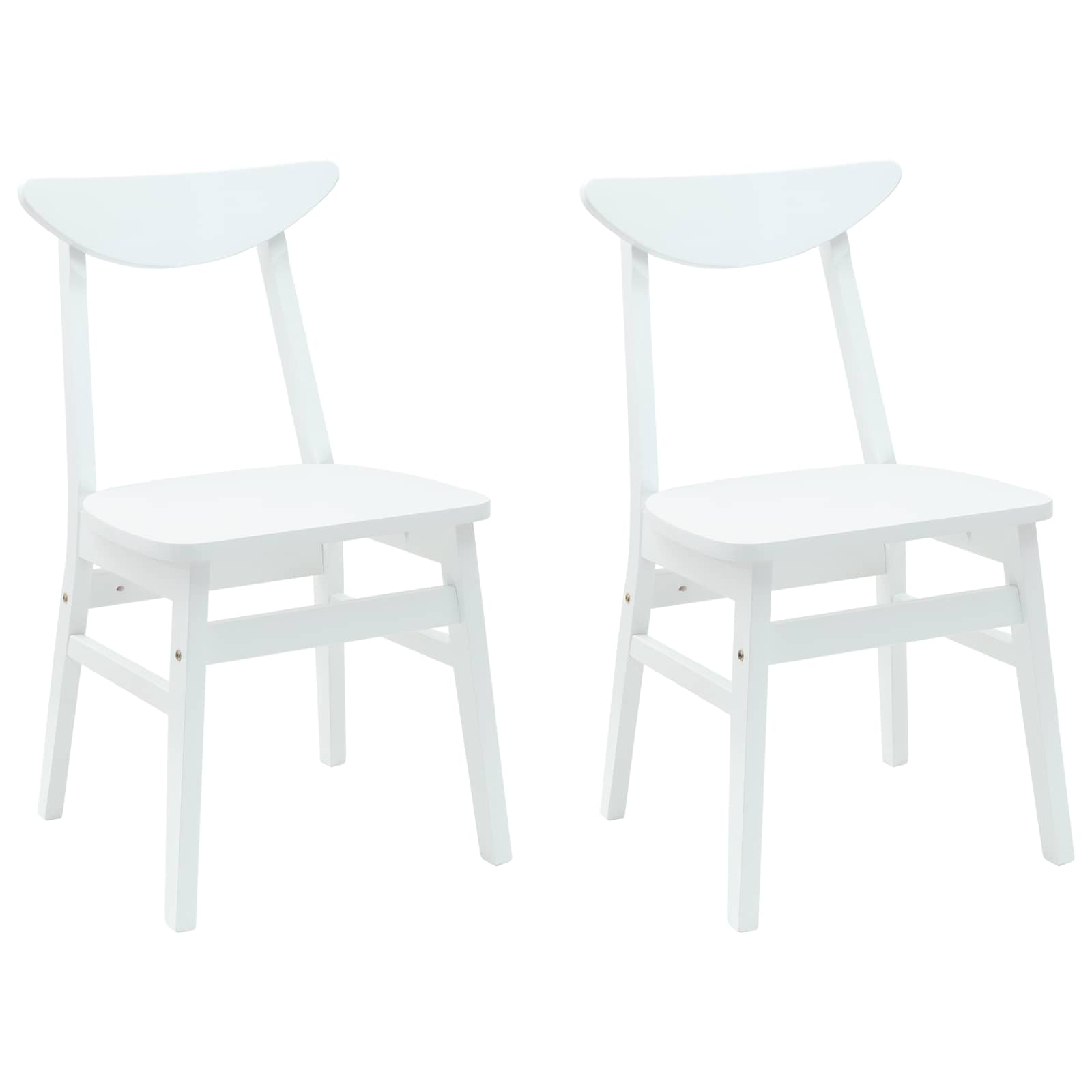 Esszimmerstühle 2 pcs Weiß 42 x 47.5 x 81 cm Massives Gummiholz