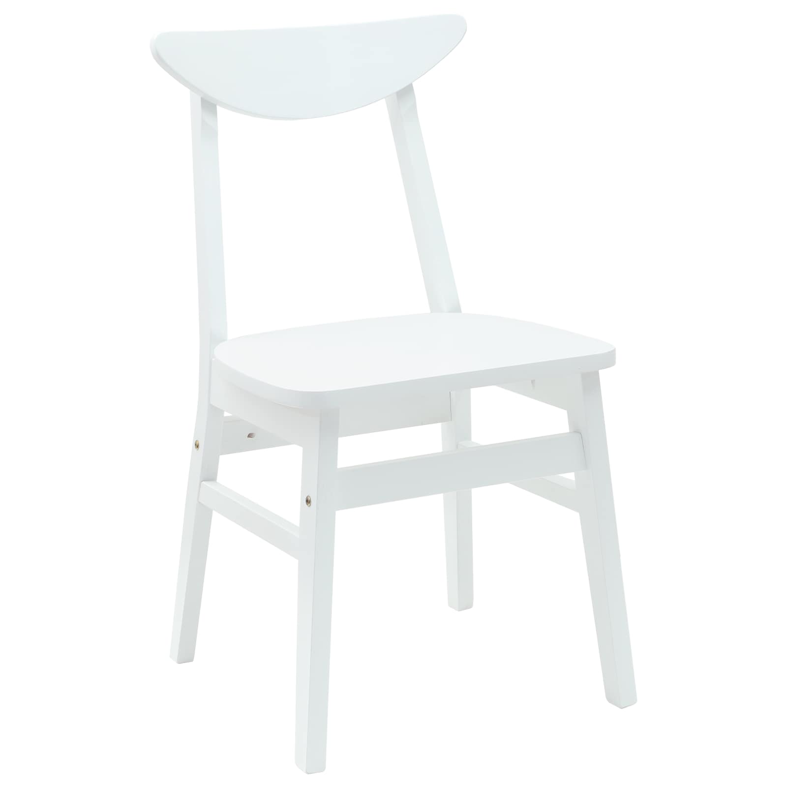 Esszimmerstühle 2 pcs Weiß 42 x 47.5 x 81 cm Massives Gummiholz