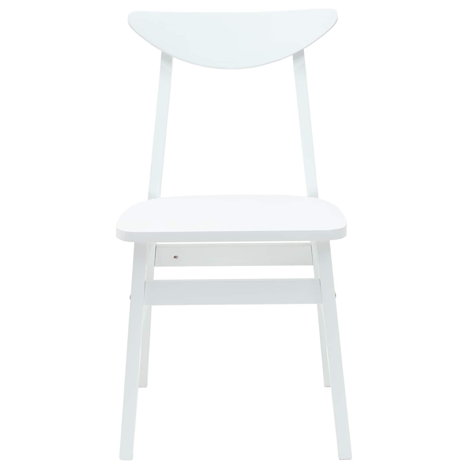 Esszimmerstühle 2 pcs Weiß 42 x 47.5 x 81 cm Massives Gummiholz