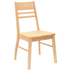 Esszimmerstühle 2 pcs Natur 43 x 54 x 89 cm Massives Gummiholz