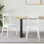 Esszimmerstühle 2 pcs Weiß 43 x 54 x 89 cm Massives Gummiholz