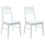 Esszimmerstühle 2 pcs Weiß 43 x 54 x 89 cm Massives Gummiholz