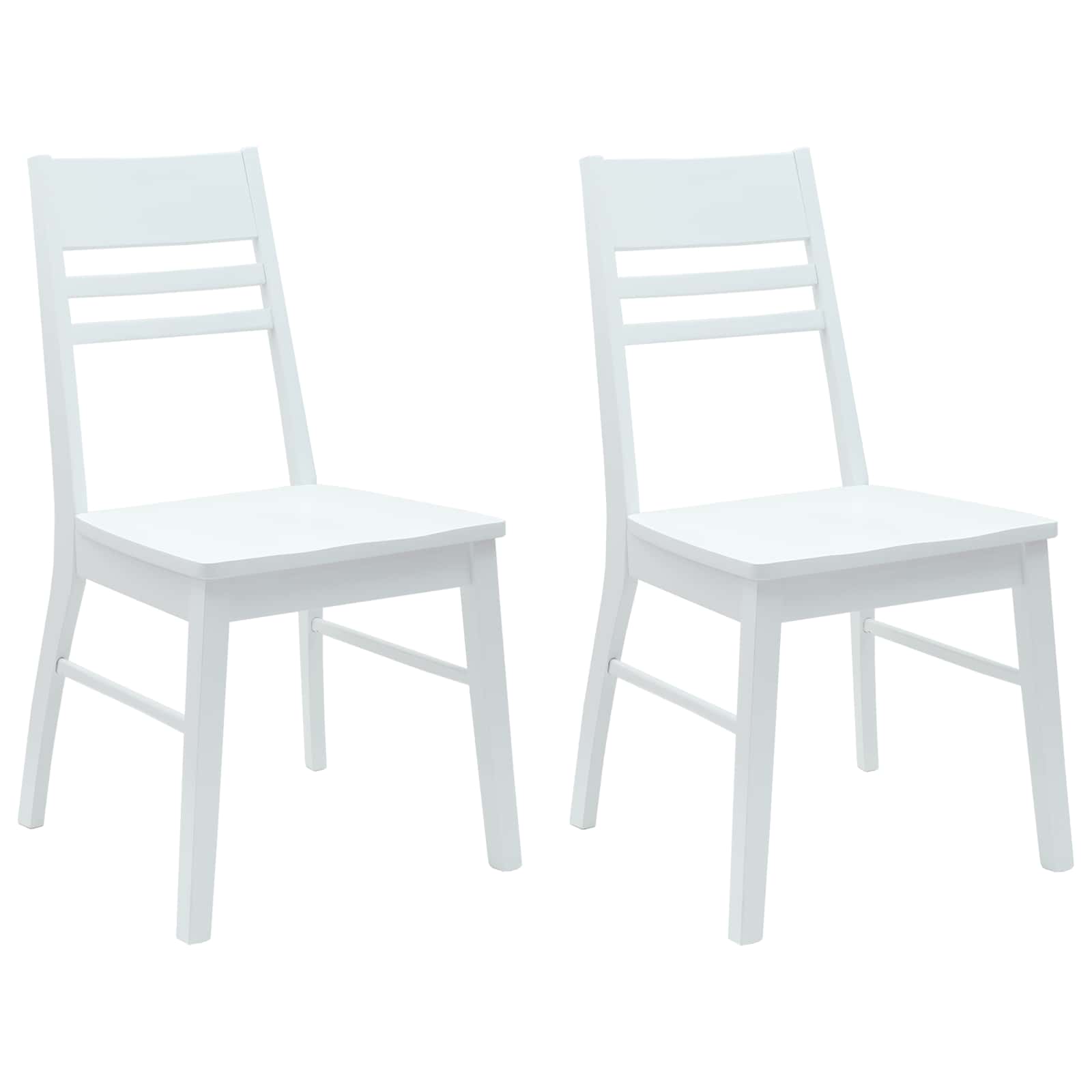 Esszimmerstühle 2 pcs Weiß 43 x 54 x 89 cm Massives Gummiholz