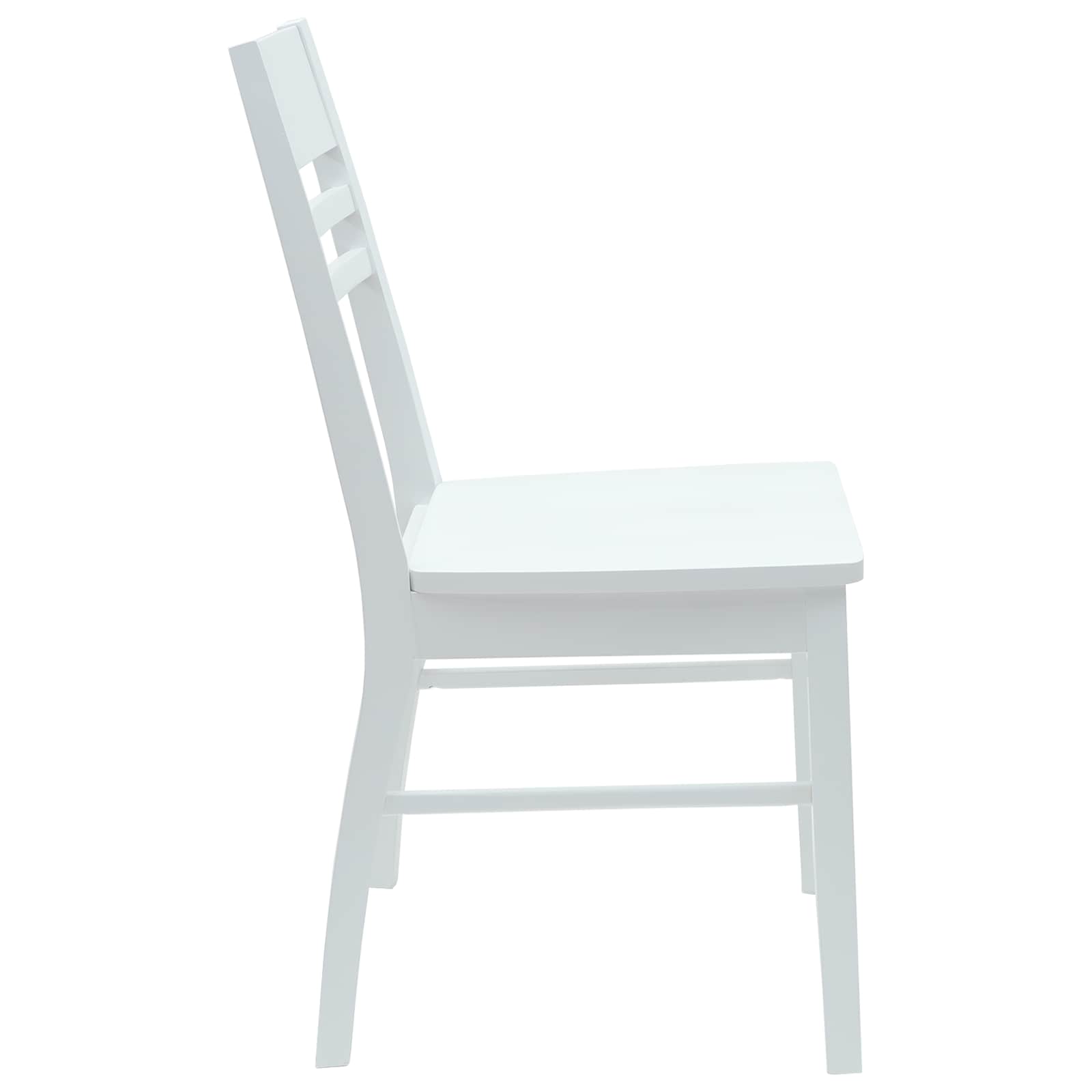 Esszimmerstühle 2 pcs Weiß 43 x 54 x 89 cm Massives Gummiholz