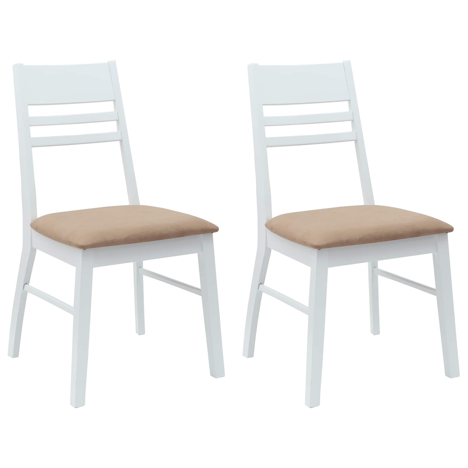 Esszimmerstühle 2 pcs Weiß 43 x 54 x 89 cm Massives Gummiholz