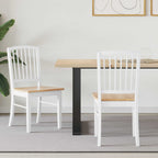 Esszimmerstühle 2 pcs Weiß 50 x 52,5 x 91 cm Massives Gummiholz