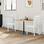 Esszimmerstühle 2 pcs Weiß 50 x 52,5 x 91 cm Massives Gummiholz