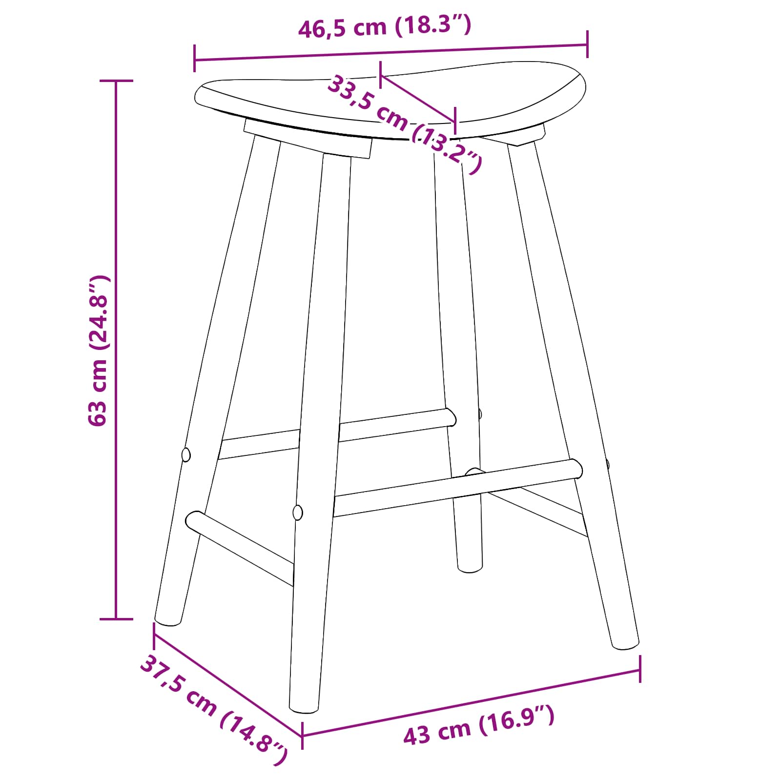 Esszimmerstühle 2 pcs Hellbraun 46 x 37 x 63 cm