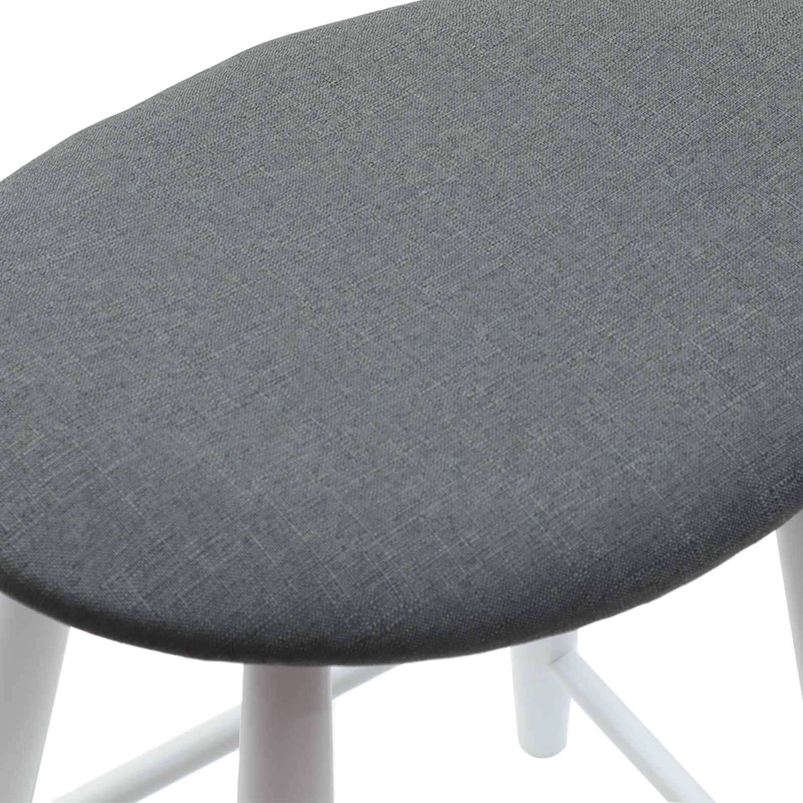 Esszimmerstühle 2 pcs Weiß 46 x 37 x 63 cm Massives Gummiholz