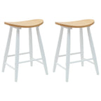 Esszimmerstühle 2 pcs Weiß 46 x 37 x 63 cm Massives Gummiholz