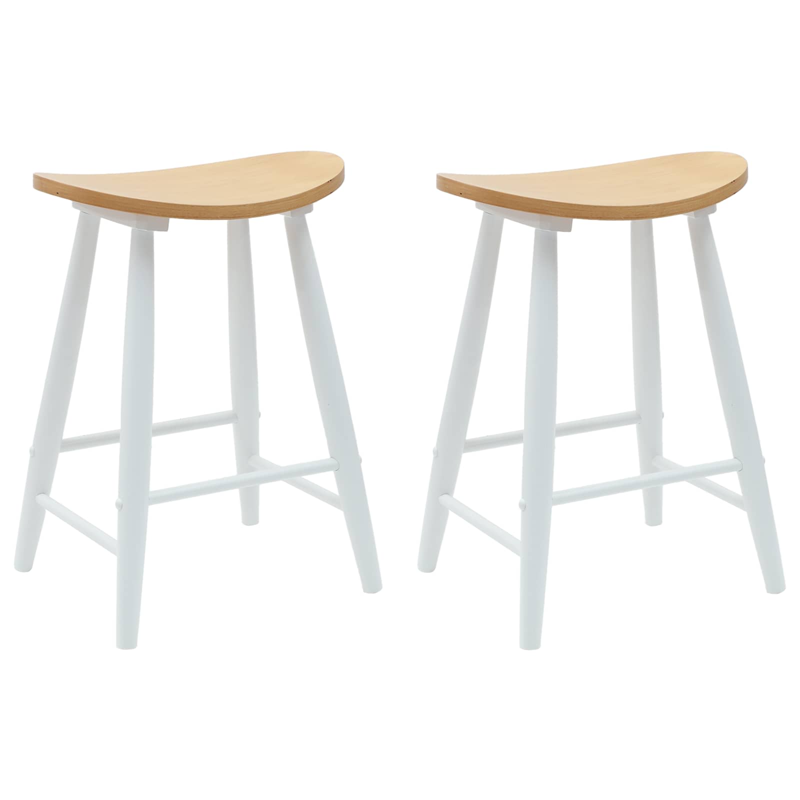 Esszimmerstühle 2 pcs Weiß 46 x 37 x 63 cm Massives Gummiholz
