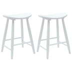 Esszimmerstühle 2 pcs Weiß 46 x 37 x 63 cm Massives Gummiholz
