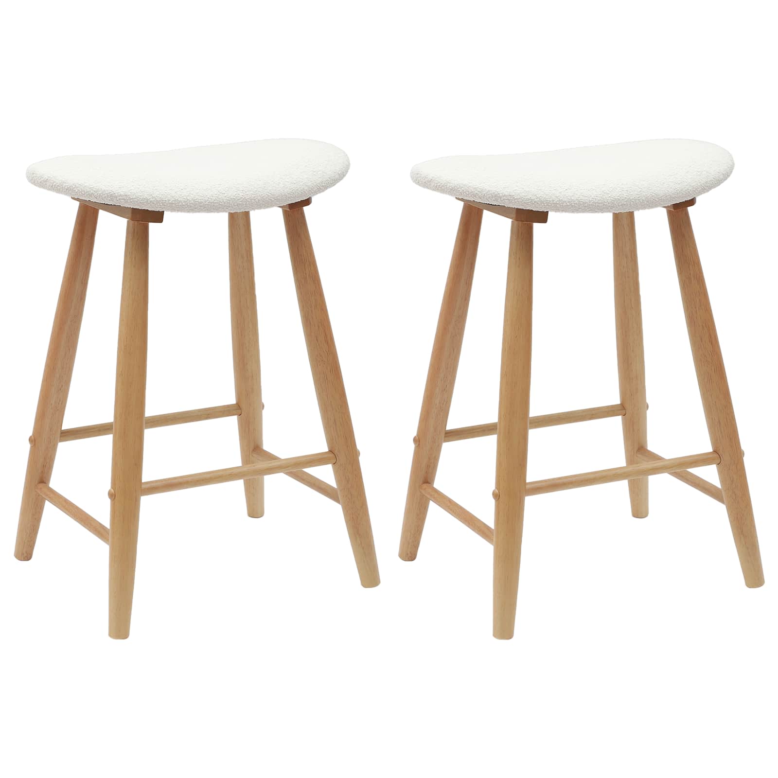Esszimmerstühle 2 pcs Natur 46 x 37 x 63 cm Massives Gummiholz