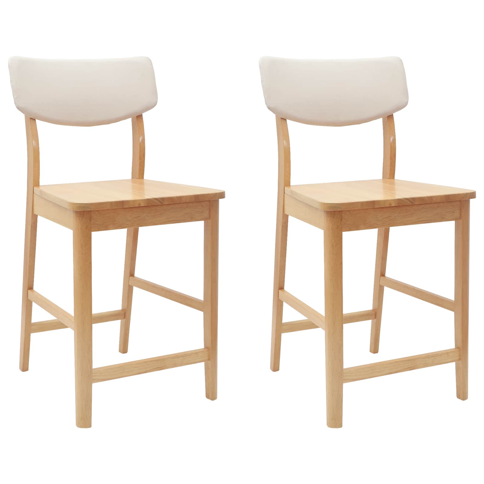 Esszimmerstühle 2 pcs Natur 48 x 49 x 95 cm Massives Gummiholz