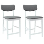 Esszimmerstühle 2 pcs Weiß 48 x 49 x 95 cm Massives Gummiholz