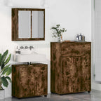 Badezimmermöbel-Set 3 pcs Geräucherte Eiche Holzwerkstoff