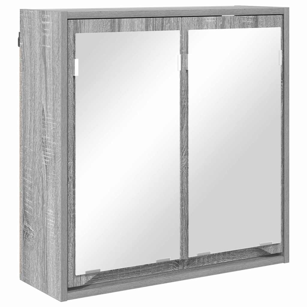 Badezimmermöbel-Set mit Regal 3 pcs Graues Sonoma Holzwerkstoff