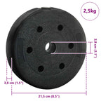 2-in-1 Hantelset 30kg Schwarz und Rot Zement und Eisensand