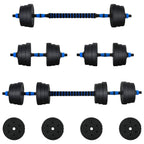 2-in-1 Hantelset 30kg Schwarz und Blau Zement und Eisensand
