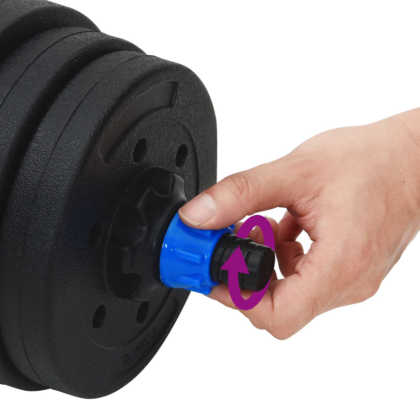 2-in-1 Hantelset 30kg Schwarz und Blau Zement und Eisensand