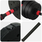 4-in-1 Hantelset 30kg Schwarz und Rot Zement und Eisensand