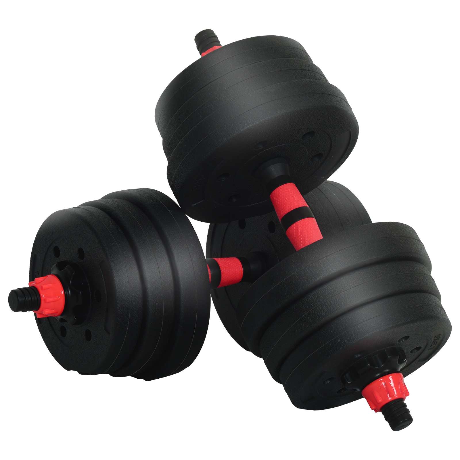 4-in-1 Hantelset 30kg Schwarz und Rot Zement und Eisensand
