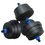 4-in-1 Hantelset 30kg Schwarz und Blau Zement und Eisensand