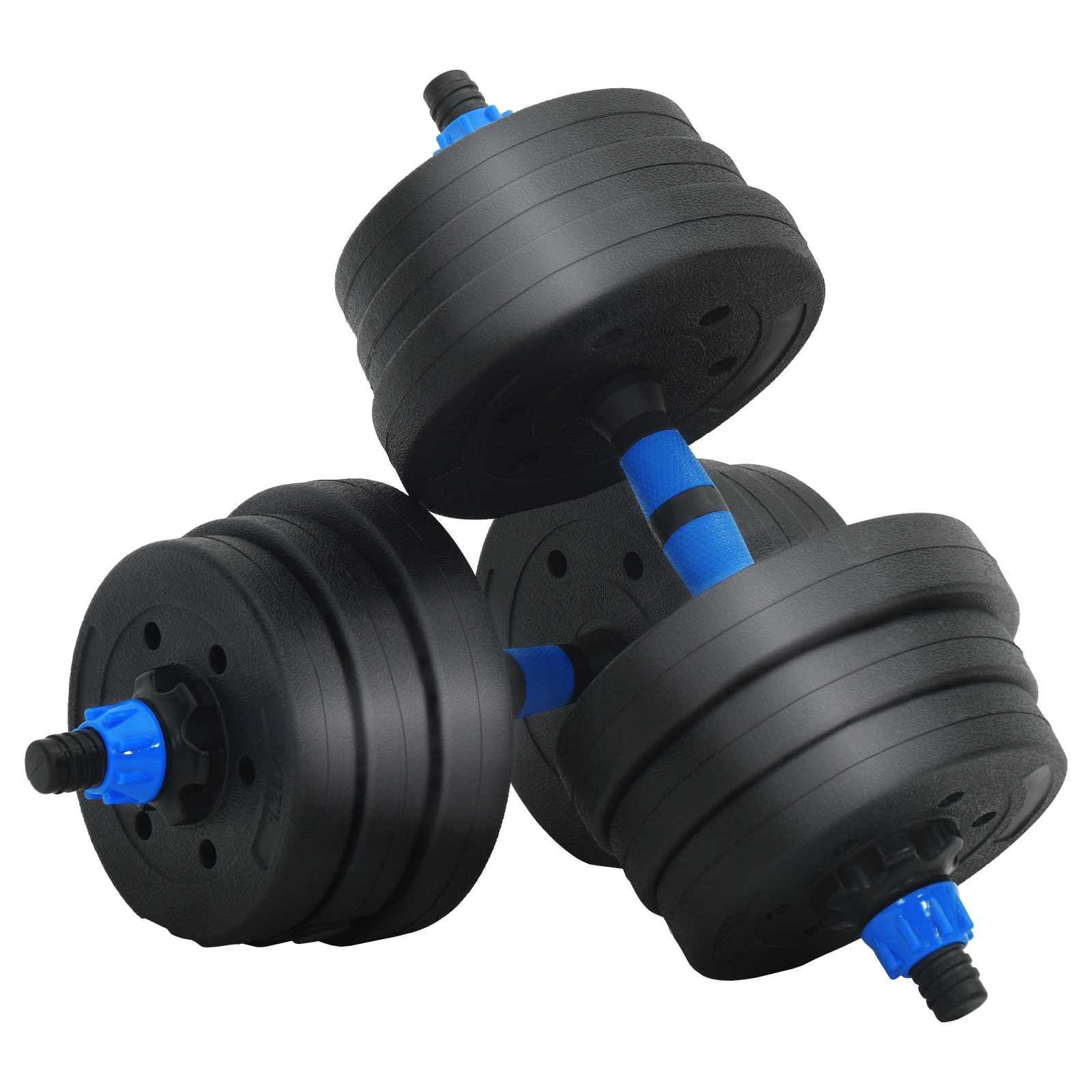 4-in-1 Hantelset 30kg Schwarz und Blau Zement und Eisensand
