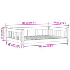 Hundebett Wachsbraun 100 x 70 x 28 cm Massives Kiefernholz