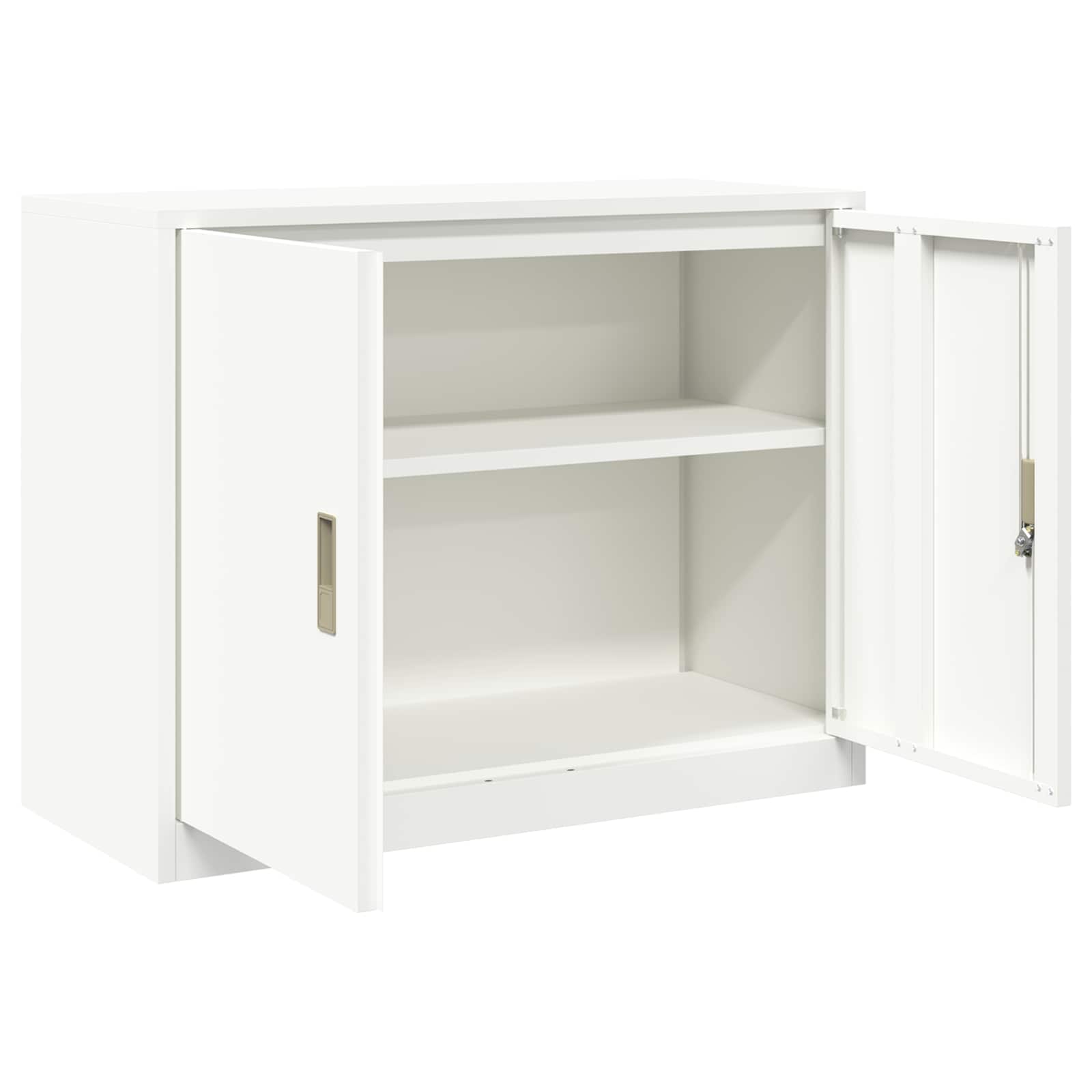 Aufbewahrungsschrank Weiß 90 x 40 x 70 cm Stahl