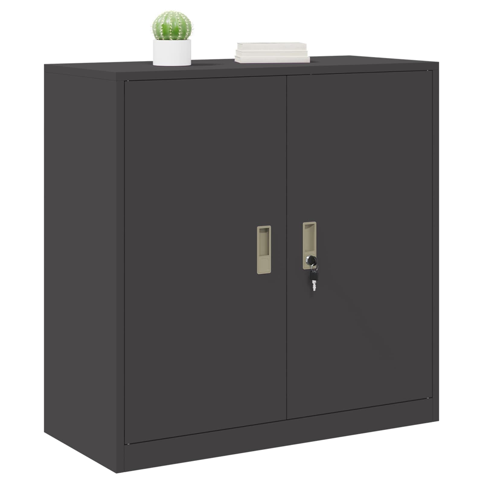 Aufbewahrungsschrank Schwarz 90 x 40 x 90 cm Stahl
