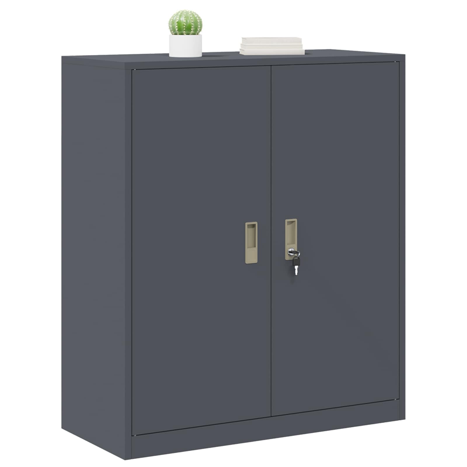 Aufbewahrungsschrank Anthrazit 90 x 40 x 105 cm Stahl