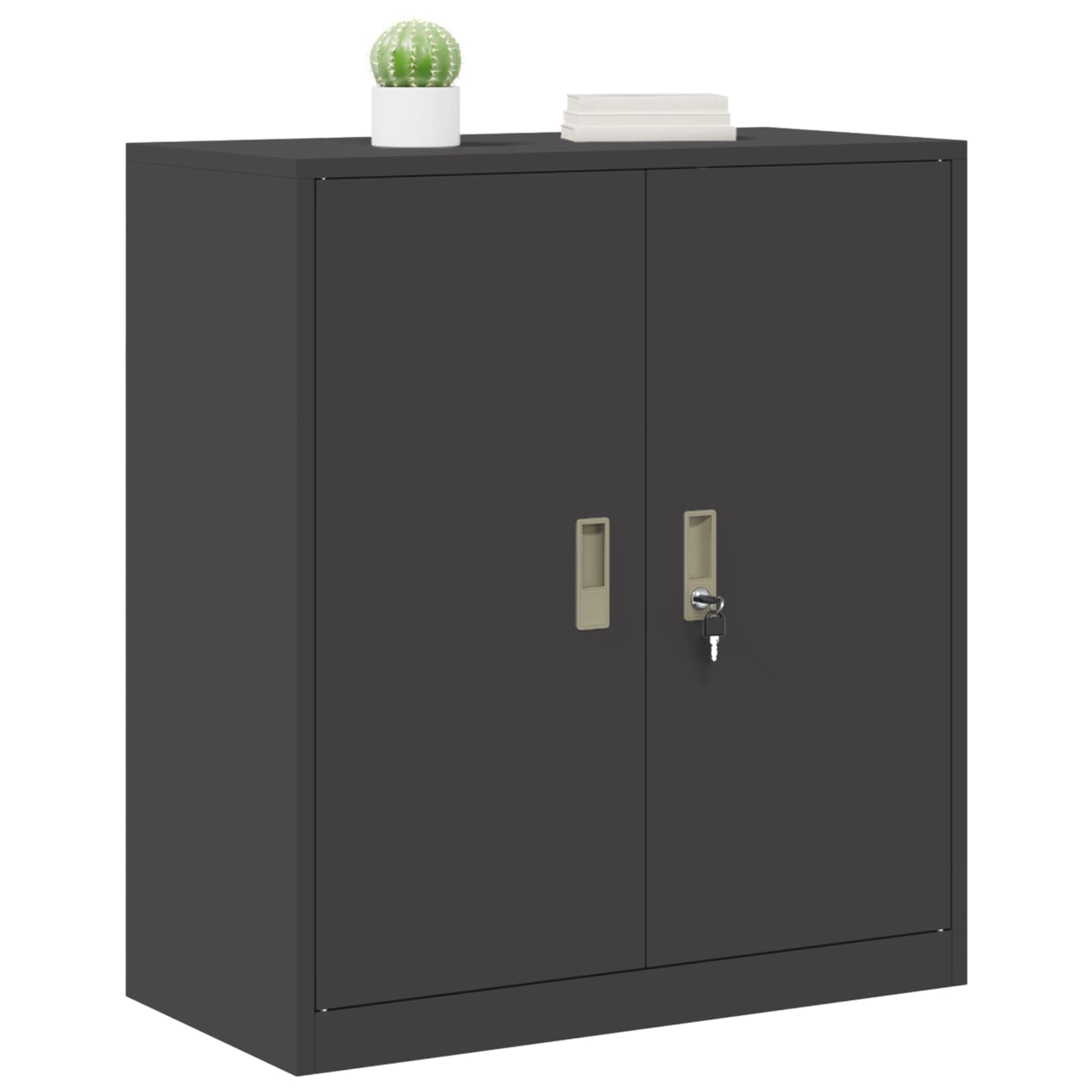 Aufbewahrungsschrank Schwarz 80 x 40 x 90 cm Stahl
