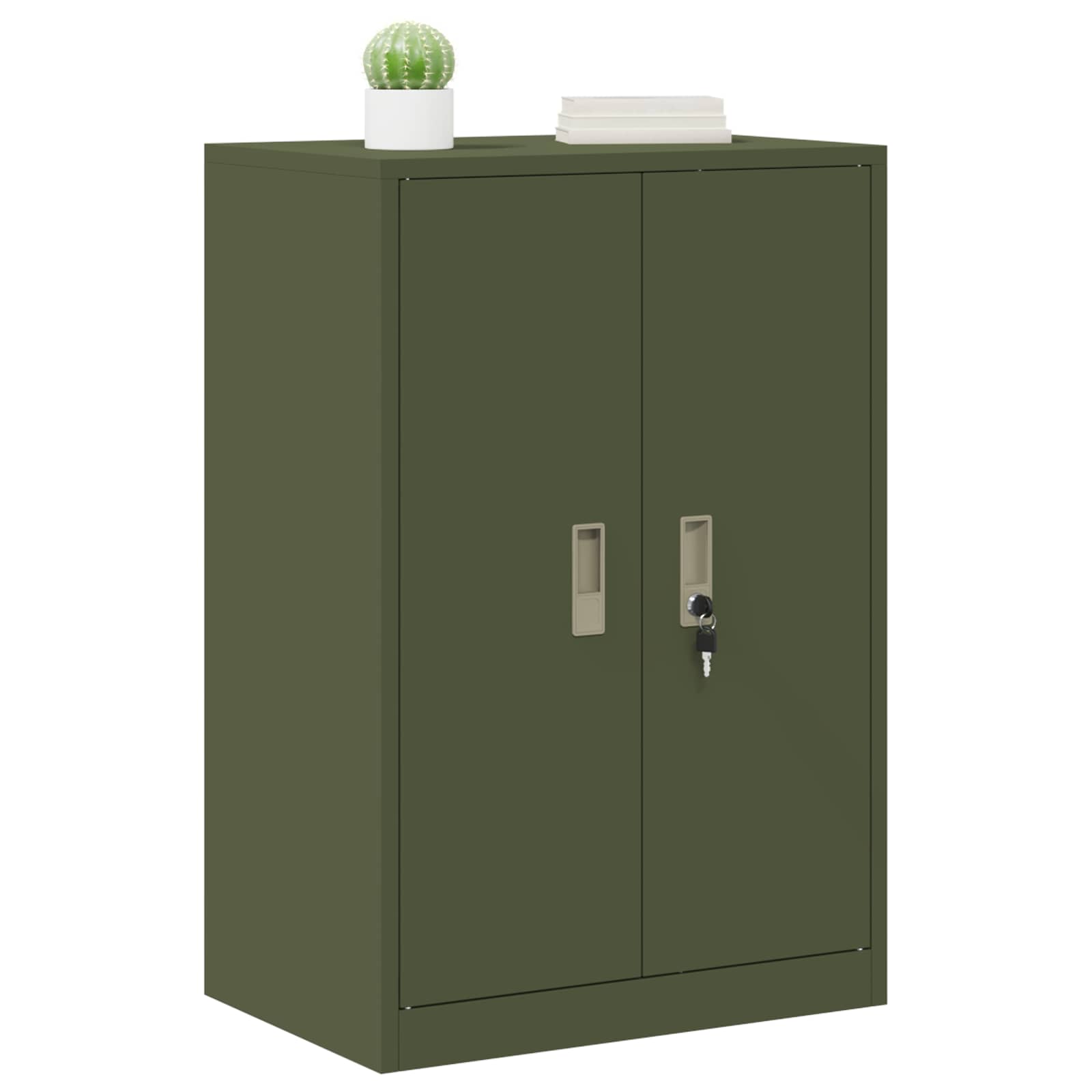 Aufbewahrungsschrank Olive Grün 60 x 40 x 90 cm Stahl