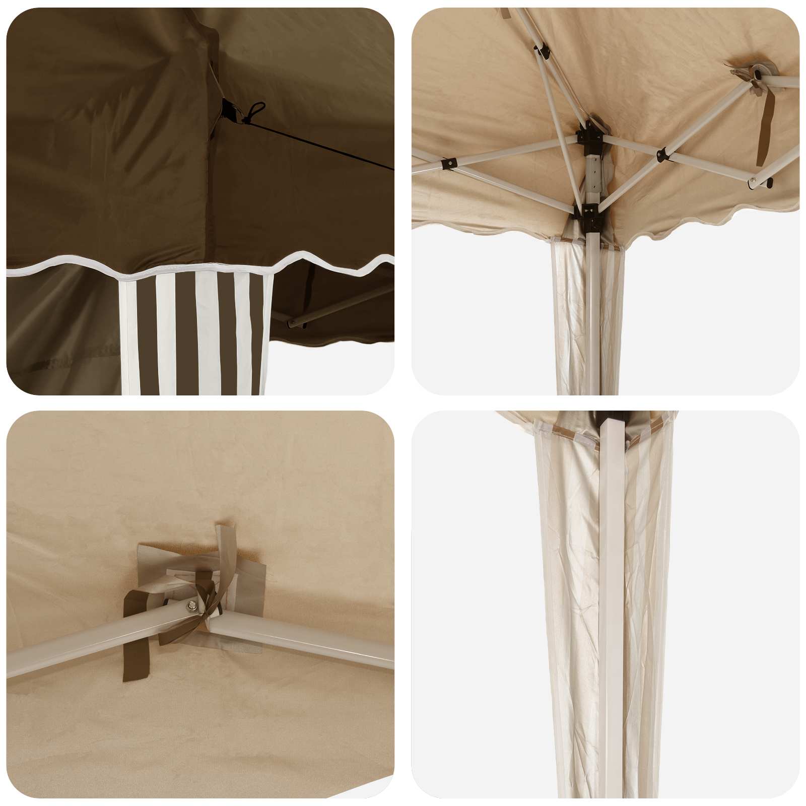 Pop-up Partyzelt 195 x 195 x 245 cm Taupe Oxford-Stoff