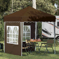 Pop-up Partyzelt 195 x 195 x 245 cm Taupe Oxford-Stoff