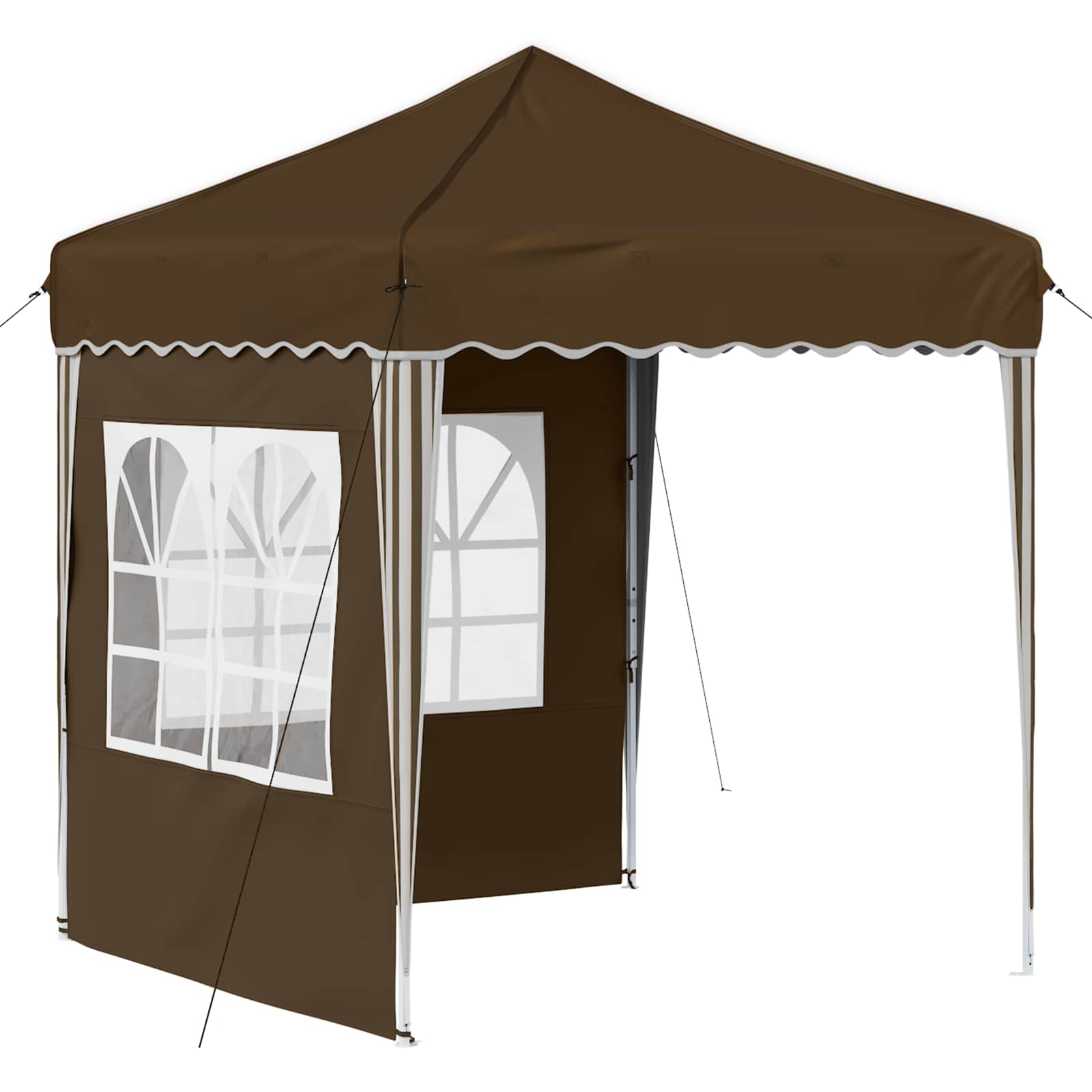 Pop-up Partyzelt 195 x 195 x 245 cm Braun Oxford-Stoff