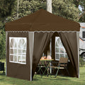 Pop-up Partyzelt 195 x 195 x 245 cm Taupe Oxford-Stoff