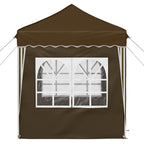 Pop-up Partyzelt 195 x 195 x 245 cm Taupe Oxford-Stoff