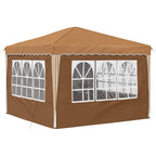 Pop-up Partyzelt 288 x 288 x 245 cm Beige Oxford-Stoff