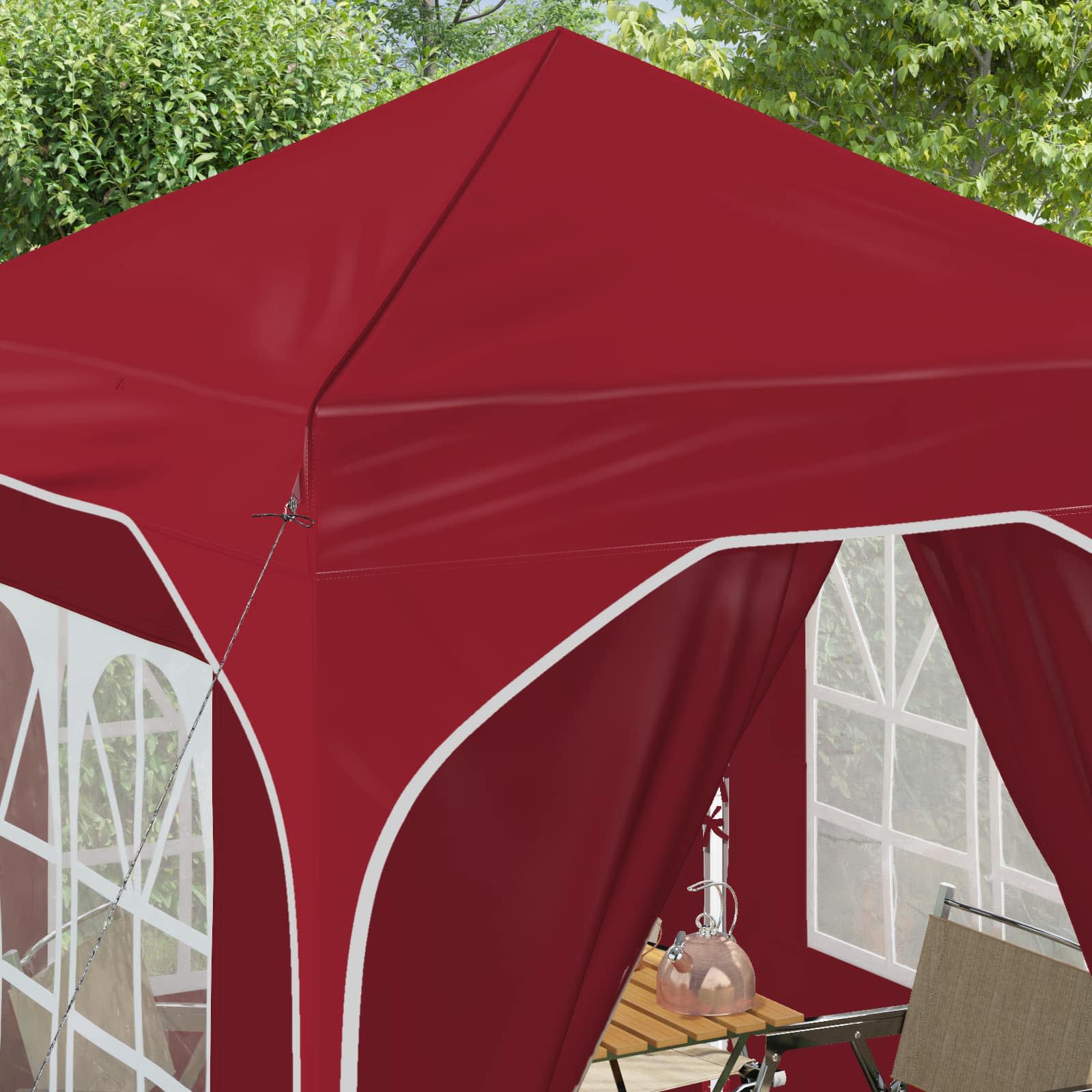 Pop-up Partyzelt 192 x 192 x 245 cm Bordeauxrot