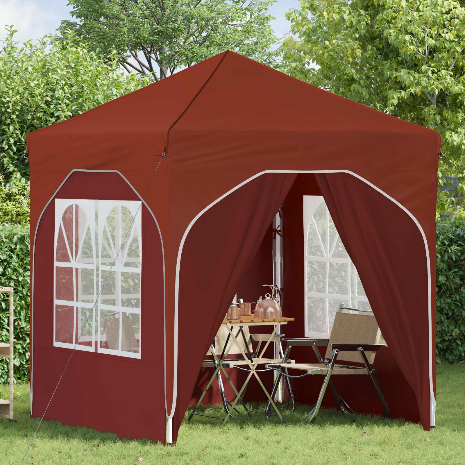 Pop-up Partyzelt 192 x 192 x 245 cm Terrakotta