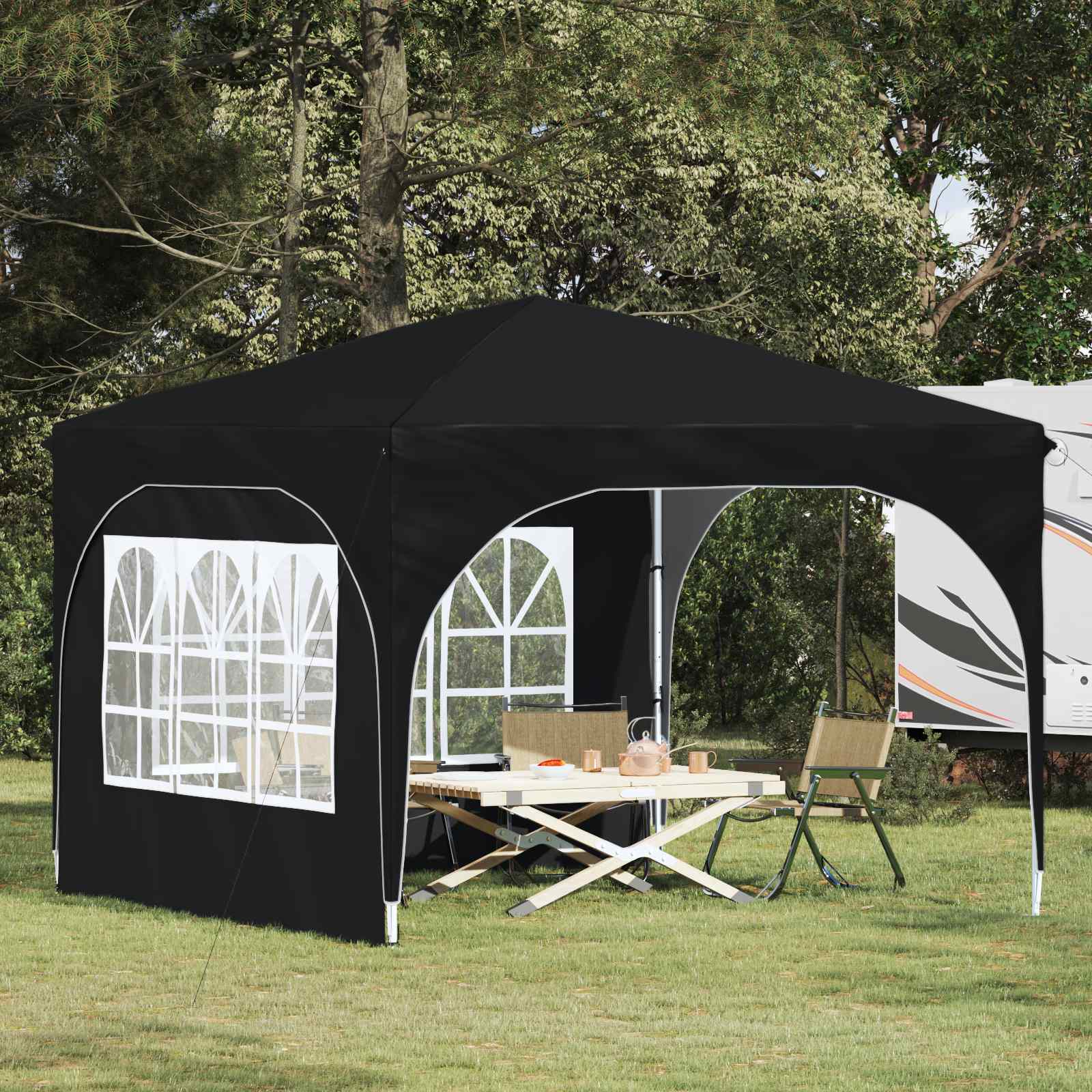 Pop-up Partyzelt 290 x 290 x 245 cm Antrazit